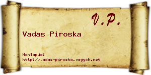 Vadas Piroska névjegykártya